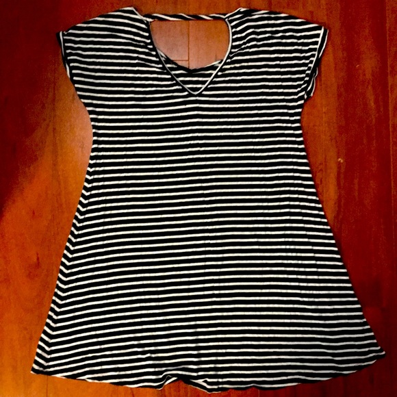 Small American Eagle Black & White Striped Dress - Picture 2 of 2
